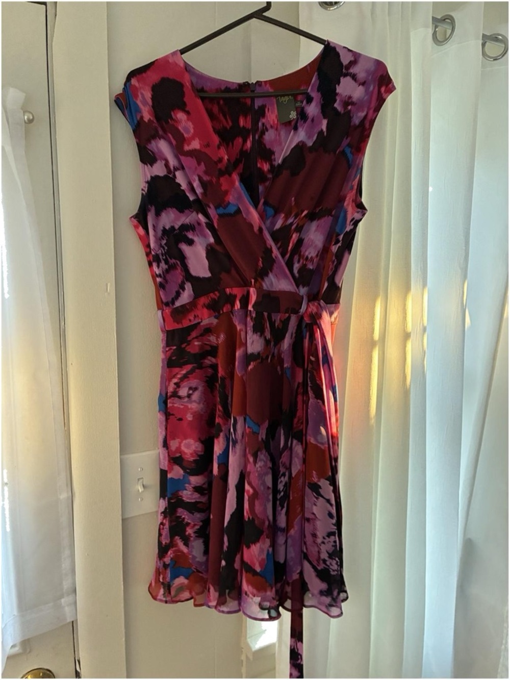 Lilyette Pink, Purple and Blue Floral Midi Wrap Dress